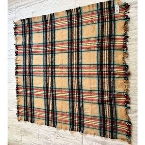 Amana Woolen mills plaid throw blanket 49 x 49